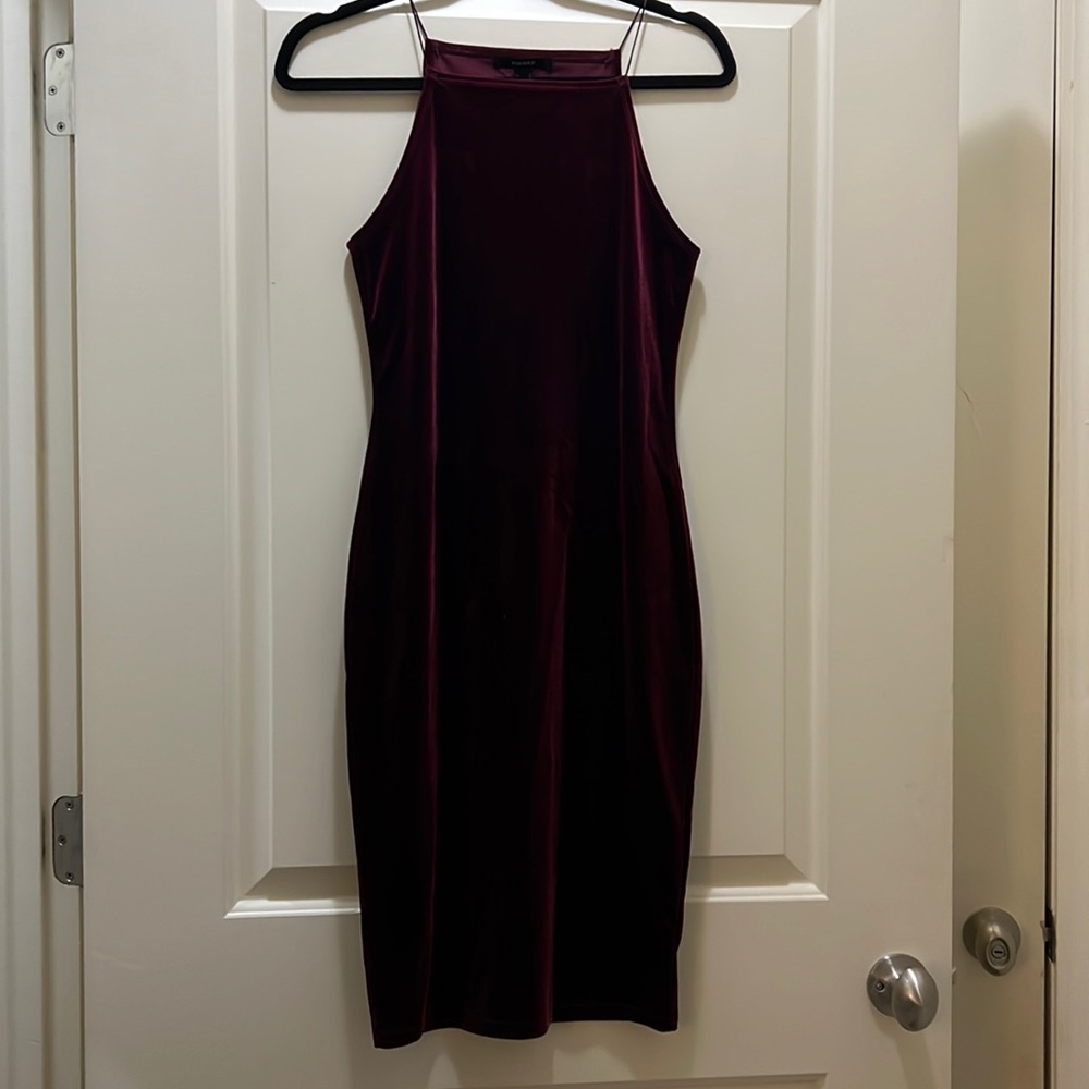 Red velvet mid length dress. Thin straps and in perfect condition